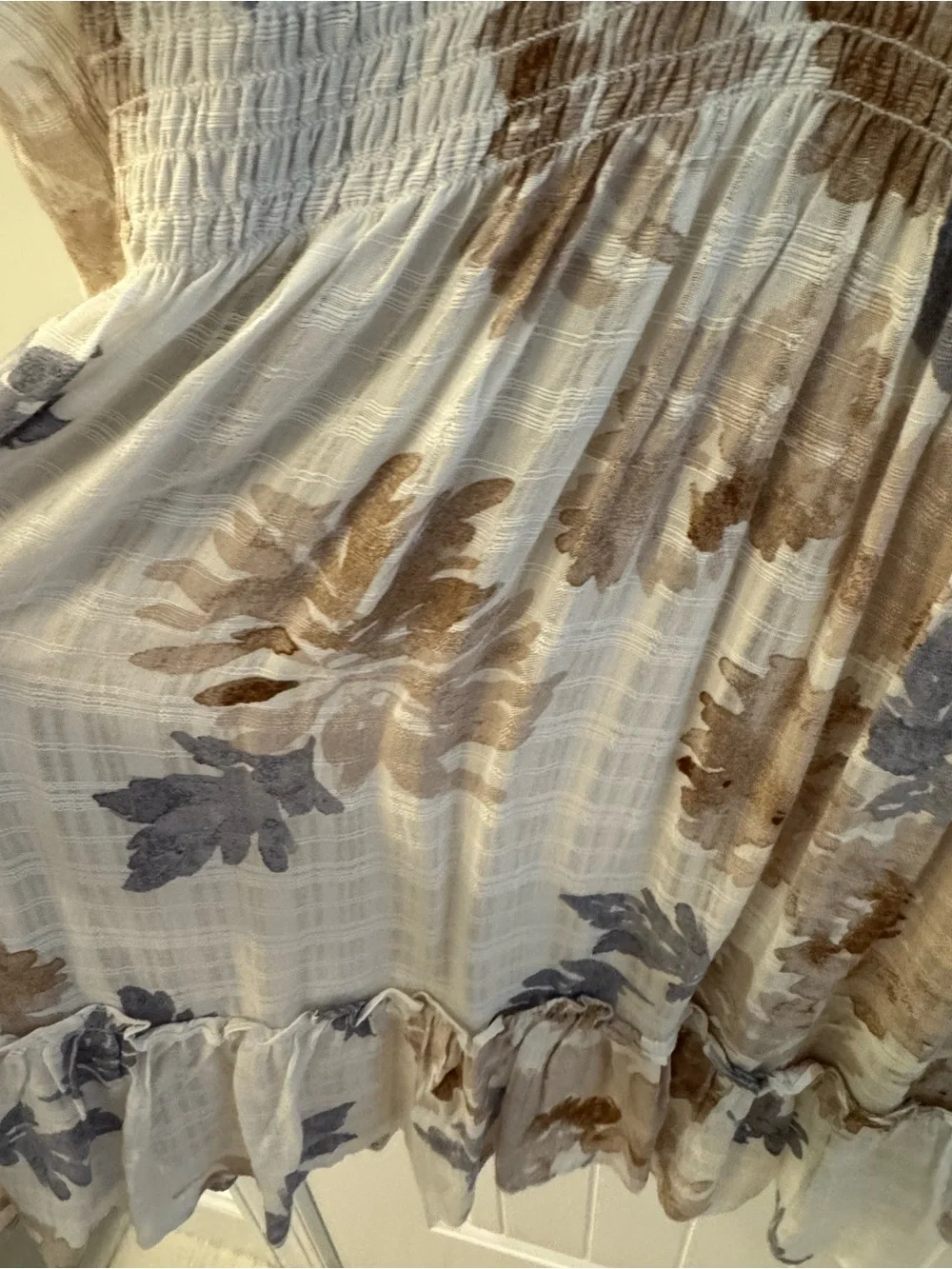 ❤️ lovestitch Cream and Beige Floral Slip Dress - Picture 4 of 7
